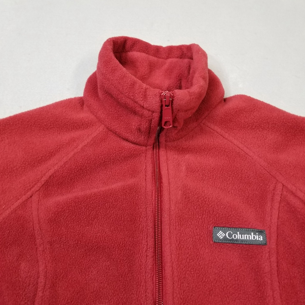 Columbia Jacket Womens Size M Red Full Zip Fleece Mock Neck Long Sleeve - Picture 2 of 10